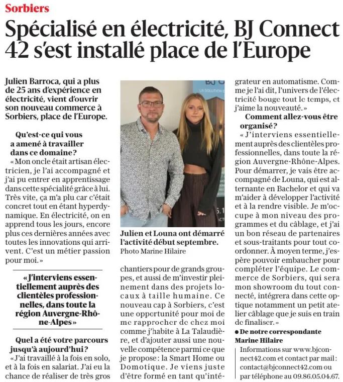BJ CONNECT 42 est dans la presse !